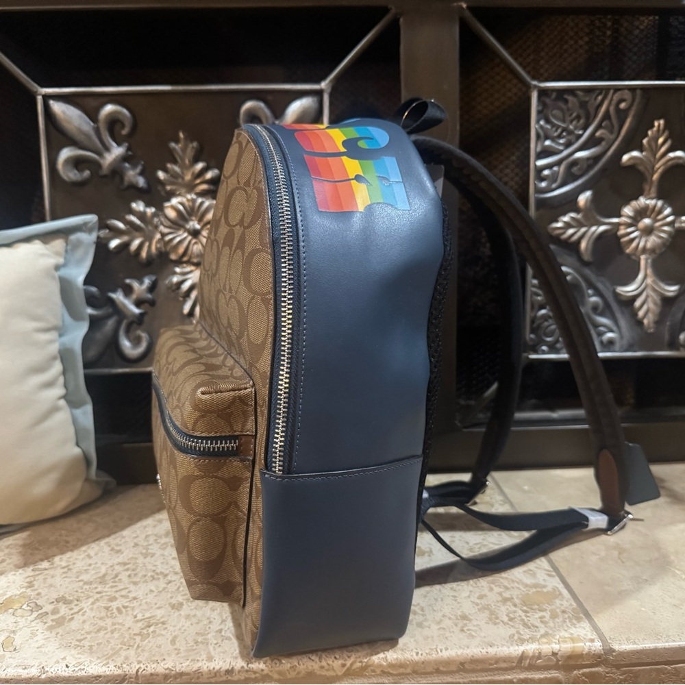 Coach Brown Backpack with Monogram Design and Rounded Top - Picture 2 of 11